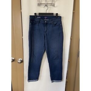 NYDJ Womens 8 Blue Jessica Relaxed‎ Boyfriend Jeans
